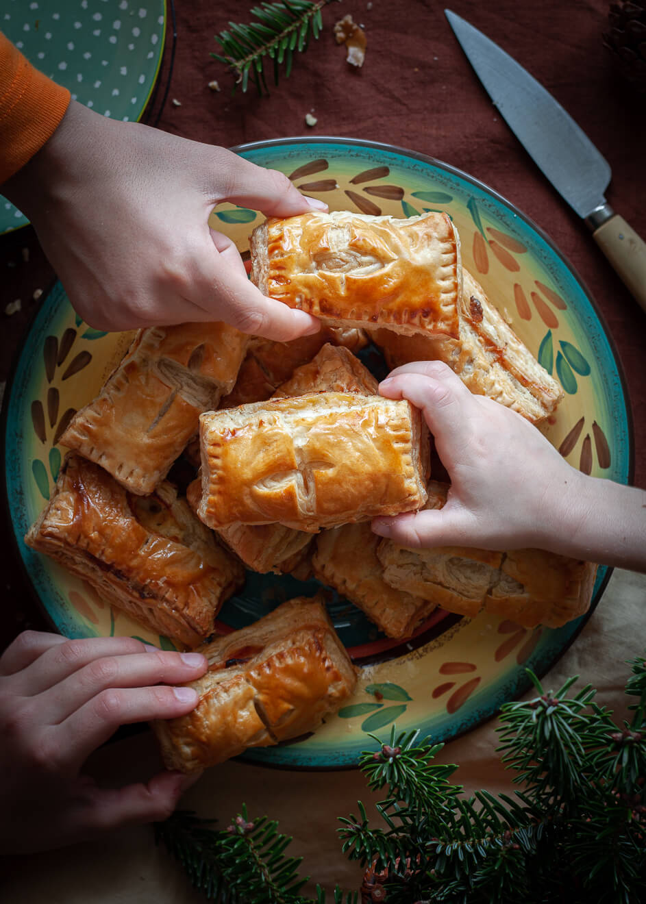 Savory pastries with homemade puff pastry